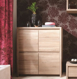 Impact Furniture Sideboard Cabinet Dresser Square Door Compact Small Sonoma Oak Storage Unit For Bedroom Living Room Hallway Kaspian - thumbnail 2