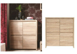 Impact Furniture Sideboard Cabinet Dresser Square Door Compact Small Sonoma Oak Storage Unit For Bedroom Living Room Hallway Kaspian - thumbnail 1
