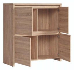 Impact Furniture Sideboard Cabinet Dresser Square Door Compact Small Sonoma Oak Storage Unit For Bedroom Living Room Hallway Kaspian - thumbnail 4