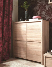 Impact Furniture Sideboard Cabinet Dresser Square Door Compact Small Sonoma Oak Storage Unit For Bedroom Living Room Hallway Kaspian - thumbnail 3