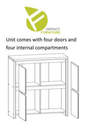 Impact Furniture Sideboard Cabinet Dresser Square Door Compact Small Sonoma Oak Storage Unit For Bedroom Living Room Hallway Kaspian - thumbnail 8