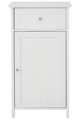 Orsina Luxurious Drawer Cabinet With 1 Inner Shelf, Slim White Shelf Storage, Carved Storage Drawer With Handles - image 1