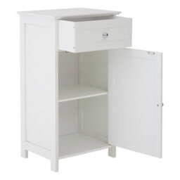Orsina Luxurious Drawer Cabinet With 1 Inner Shelf, Slim White Shelf Storage, Carved Storage Drawer With Handles - thumbnail 5