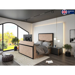 Madrid Upholstered Electric Media  Mink Tv Bed Frame - thumbnail 7