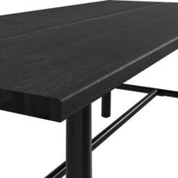 Wyld Haus Northmere Black Grain Wood-Effect Dining Table With Black Metal Legs - thumbnail 4