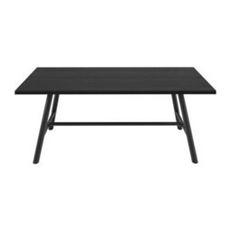 Wyld Haus Northmere Black Grain Wood-Effect Dining Table With Black Metal Legs - thumbnail 3
