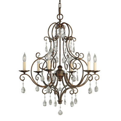 Luminosa Lighting Elstead Feiss Chateau 6 Light Chandelier Mocha Bronze - image 1
