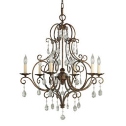 Luminosa Lighting Elstead Feiss Chateau 6 Light Chandelier Mocha Bronze