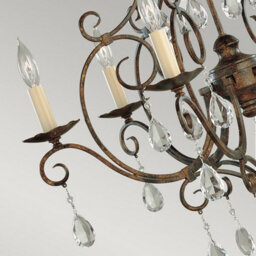 Luminosa Lighting Elstead Feiss Chateau 6 Light Chandelier Mocha Bronze - thumbnail 4