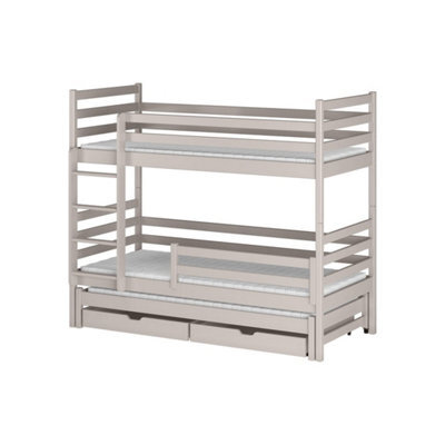 Arte Luke Bunk Bed With Trundle And Storage In Cashmere 90X190Cm - Triple Sleeper With Elegant Organisation - image 1