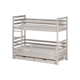 Arte Luke Bunk Bed With Trundle And Storage In Cashmere 90X190Cm - Triple Sleeper With Elegant Organisation