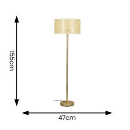 Valuelights Charles Gold Floor Lamp With Wicker Shade - thumbnail 7