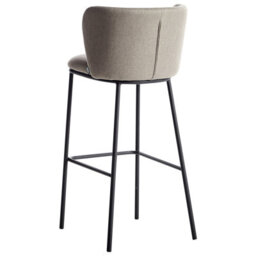 Wyld And Coco Taupe Bar Chairs Set Of 2 Armless Curved Back Black Legs For Kitchen Island And Breakfast Bar - thumbnail 6