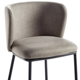 Wyld And Coco Taupe Bar Chairs Set Of 2 Armless Curved Back Black Legs For Kitchen Island And Breakfast Bar - thumbnail 7