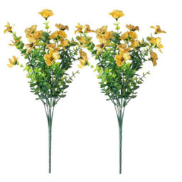 2 Pack 2 - Piece Bundle Of Artificial Flowers, Uv - Resistant Outdoor Plastic Greenery Plants For Indoor And Outdoor Use - thumbnail 1