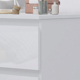 White Gloss-Office Desk White Or Grey Dressing Table 3 Drawers Bedroom Furniture - thumbnail 4