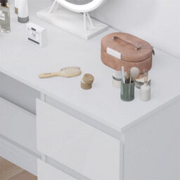 White Gloss-Office Desk White Or Grey Dressing Table 3 Drawers Bedroom Furniture - thumbnail 6