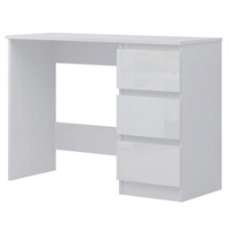 White Gloss-Office Desk White Or Grey Dressing Table 3 Drawers Bedroom Furniture