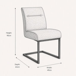 Where Saints Go Ltd Harlow Dining Chairs Pack Of 2, Grey Tweed, Black Cantilever Frames By Where Saints Go - thumbnail 8