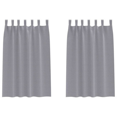 Berkfield Modern Curtains With Curtains 2 Pcs Light Grey 175 X 140 Cm Polyester - image 1