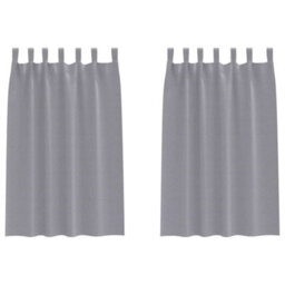 Berkfield Modern Curtains With Curtains 2 Pcs Light Grey 175 X 140 Cm Polyester - thumbnail 1