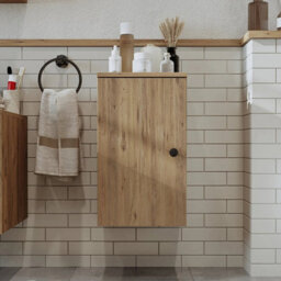 Roomart Lotus Bathroom Towel Storage Cabinet Wall Mounted Oak - thumbnail 3