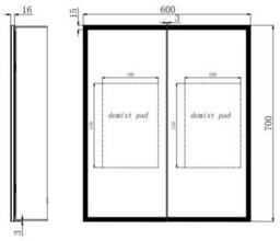 Affine Modern Bathroom Mirror Cabinet Ip44 Rated Led Illuminated Wall Mounted 600 X 700 - thumbnail 9