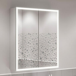 Affine Modern Bathroom Mirror Cabinet Ip44 Rated Led Illuminated Wall Mounted 600 X 700 - thumbnail 6