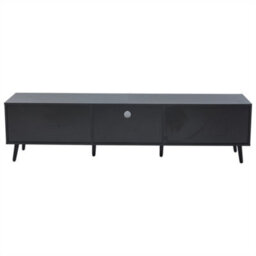 Abrihome Tv Stand Cabient With 1 Drawer 2 Door, Tv Cabinet Storage Sideboard, Tv Entertainment Center For Livingroom Bedroom, Wood+Black - thumbnail 7