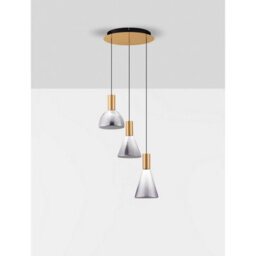 Luminosa Lighting Luminosa Voi Cluster Pendant Ceiling Light Smokey, Brass Gold Triac Dimmable Led 24W 720Lm 3000K - thumbnail 3