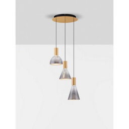 Luminosa Lighting Luminosa Voi Cluster Pendant Ceiling Light Smokey, Brass Gold Triac Dimmable Led 24W 720Lm 3000K - thumbnail 4