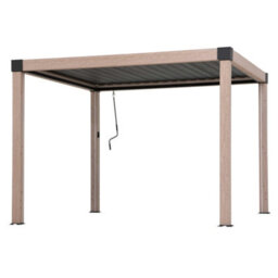 Sunjoy 3X3M Solar Led Louvered Pergola, Aluminum Pergola With Adjustable Louvered Roof,  Anthracite - thumbnail 1