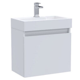 Dezine Severn 500mm Slimline Gloss White Wall Hung Vanity Unit - thumbnail 1