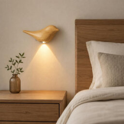 Oak Bird Wall Sconce, Rechargeable Motion Sensor Wall Light,no Wiring Needed For Bedroom Hallway Stairway Entryway(Left) - thumbnail 2