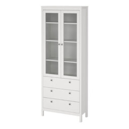 Furniture To Go Madrid China Cabinet 2 Doors W/glass + 3 Drawers In White - thumbnail 4