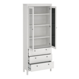 Furniture To Go Madrid China Cabinet 2 Doors W/glass + 3 Drawers In White - thumbnail 5