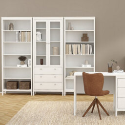Furniture To Go Madrid China Cabinet 2 Doors W/glass + 3 Drawers In White - thumbnail 7