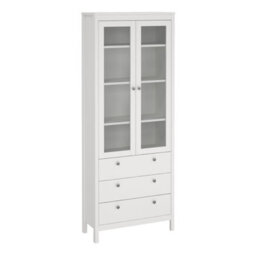 Furniture To Go Madrid China Cabinet 2 Doors W/glass + 3 Drawers In White - thumbnail 2