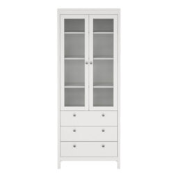 Furniture To Go Madrid China Cabinet 2 Doors W/glass + 3 Drawers In White - thumbnail 3