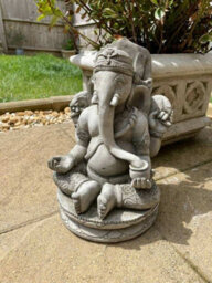 Burgess Oriental Ganesh Stone Garden Statue Outdoor Buddha Ornament Monk British Made Sculpture - thumbnail 4