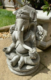 Burgess Oriental Ganesh Stone Garden Statue Outdoor Buddha Ornament Monk British Made Sculpture - thumbnail 2