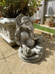 Burgess Oriental Ganesh Stone Garden Statue Outdoor Buddha Ornament Monk British Made Sculpture - thumbnail 7