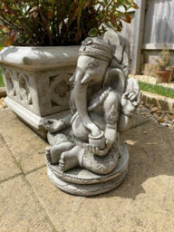 Burgess Oriental Ganesh Stone Garden Statue Outdoor Buddha Ornament Monk British Made Sculpture - thumbnail 5