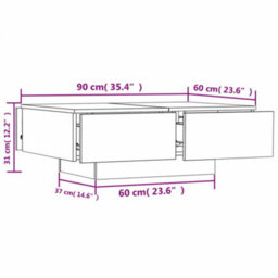 Vidaxl Coffee Table Sonoma Oak 90X60X31 Cm Engineered Wood Coffee Tables - thumbnail 8