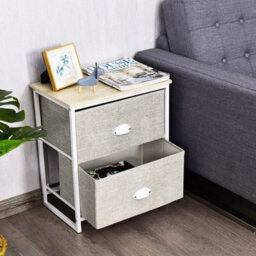 Chest Of Drawers W/ 2 Drawers Home Storage Organizer Unit Modern Fabric Dresser - thumbnail 1