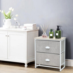 Chest Of Drawers W/ 2 Drawers Home Storage Organizer Unit Modern Fabric Dresser - thumbnail 5