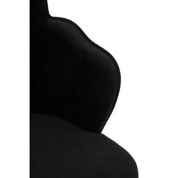 Orsina Black Velvet Dining Chair, Durable & Adjustable Velvet Office Chair, Backrest Accent Chair With Chrome Legs - thumbnail 5