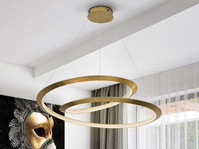 Luminosa Lighting Luminosa Eternity Integrated Led Pendant Ceiling Light Gold Dimmable 3000K Remote Control - Uk Stock - image 1