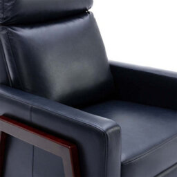 More4Homes Riley Push Back Soft Air Leather Modern Reclining Armchair Accent Home Cinema Recliner Chair Blue - thumbnail 7