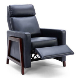 More4Homes Riley Push Back Soft Air Leather Modern Reclining Armchair Accent Home Cinema Recliner Chair Blue - thumbnail 3
